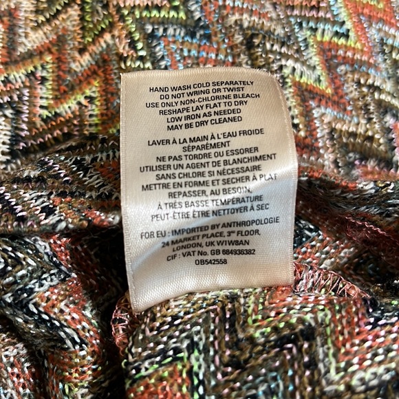 Anthropologie Maeve Westwater Multicolored Chevron Dress Size XS - Picture 12 of 13